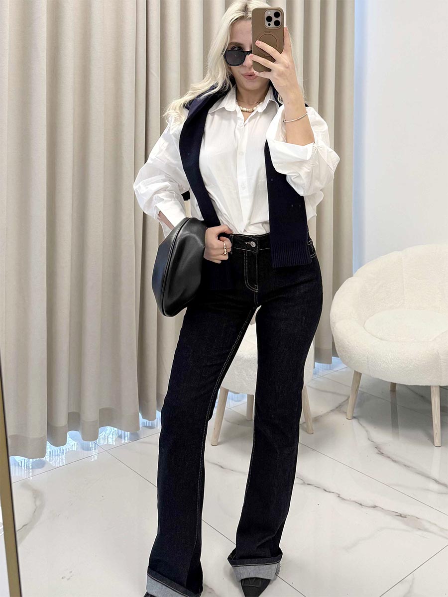 Düşükbel Bootcut Pantolon Lacivert
