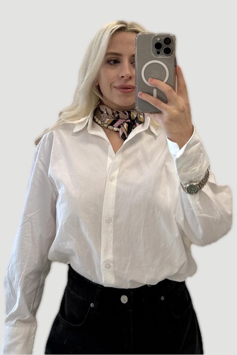 Beyaz Poplin Gömlek