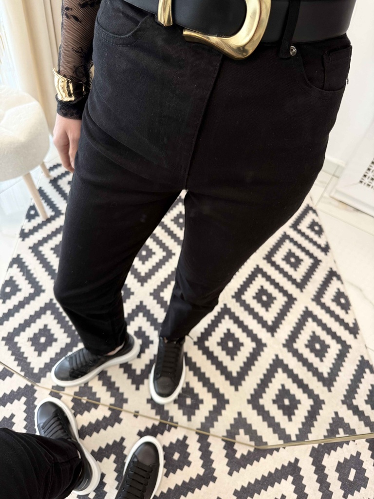 Kesik Paça Boyfit Jean Siyah - Görsel 5