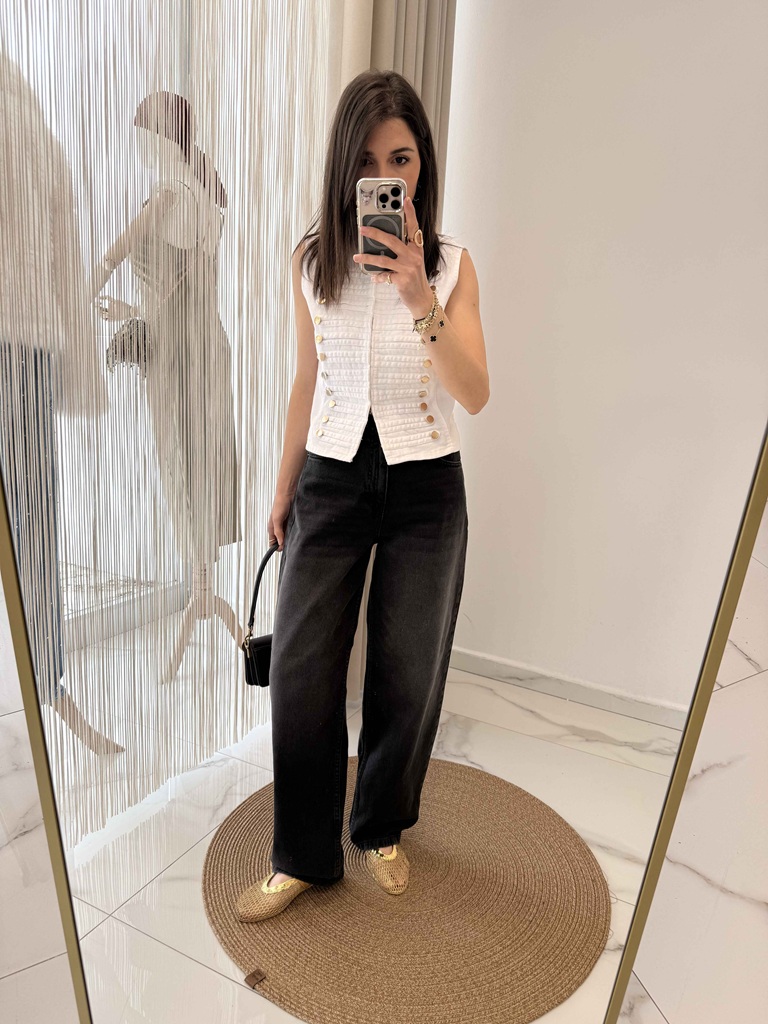 Gold Düğmeli Napolyon Model Jean Yelek