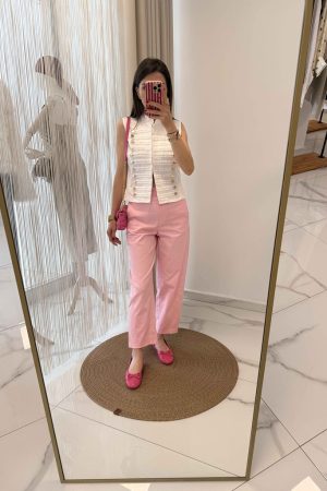 Düz Kesim  Klasik Pantolon Pembe